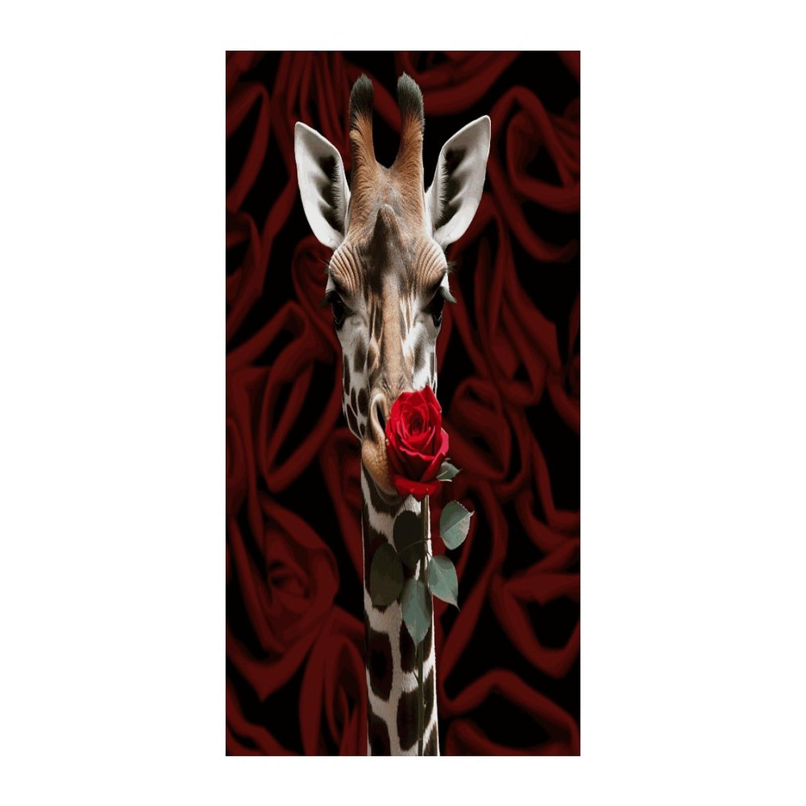 Fekiloot Style Giraffe Kissing Flower Door Curtain Room Divider Curtains