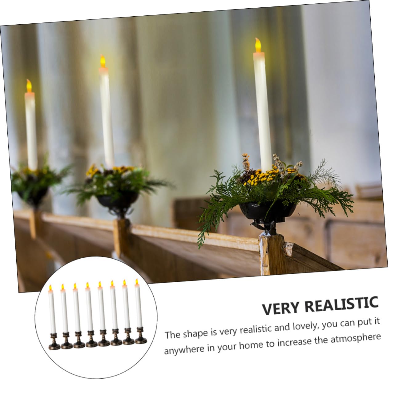 8pezzi Candela Led Per Decorazioni Festive e Matrimoni e Batteria Base Inclusa