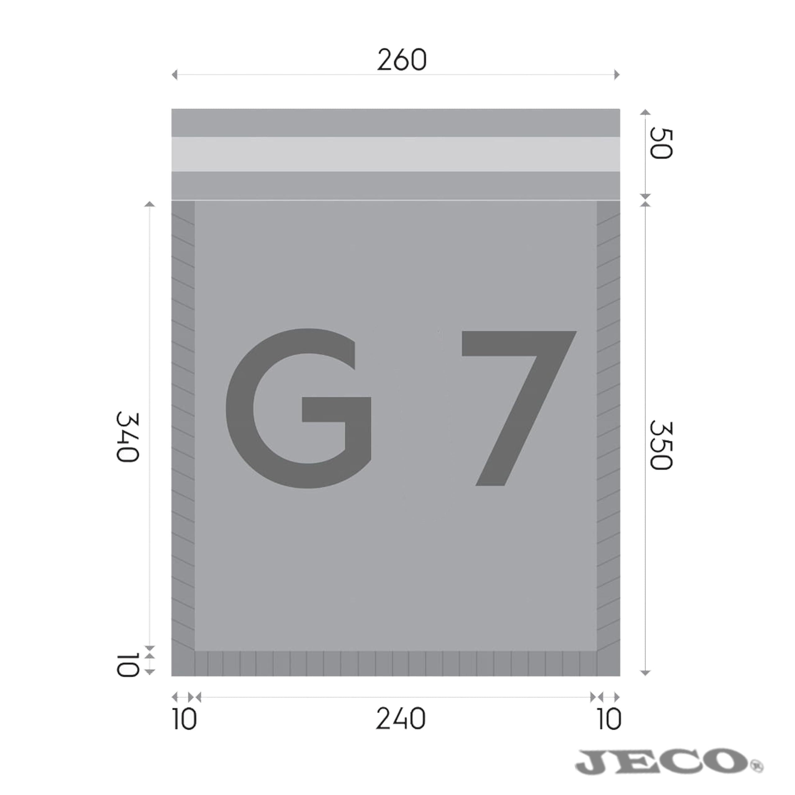 Jeco - Lot de 100 enveloppes à bulles d'air kraft blanches taille G/7 int. 240 x 340 mm pochettes matelassées d'expédition PRO, Blanc