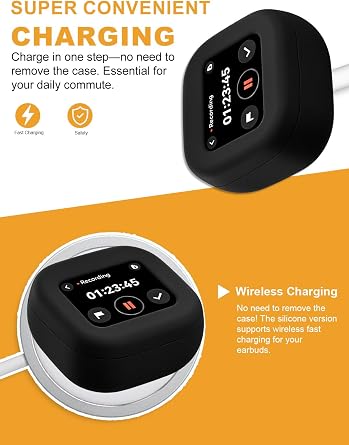 Black Silicone Case for Soundcore Liberty 5 Pro Max Headphone Charging Case - Anti-Scratch Anti-Drop Cover, Soft Flexible Shockproof Shell for Daily Use