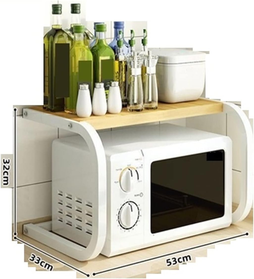 キッチン収納ラック キッチン電子レンジ収納ラック、家庭用オーブン、二層収納ラック、カウンタートップクリエイティブアイアン調味料収納ラ