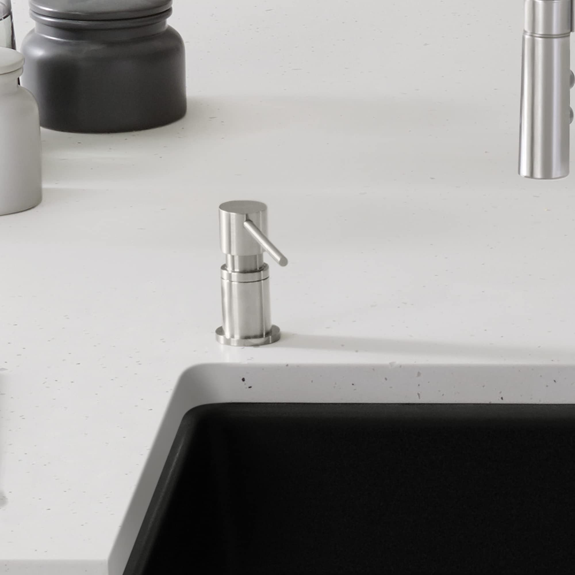 Blanco, Dispensador de jabón de Cocina LATO de Acero Inoxidable 402299