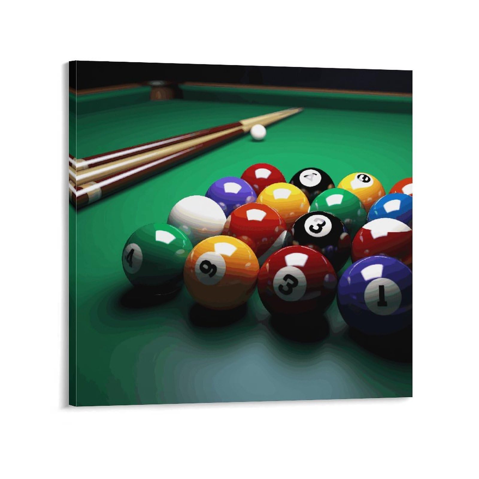 KLOPH Billiards Canvas Wall Art for Living Room 12x12inch Modern Artwork Painting for Bathroom Hanging Canvas Prints Aesthetic Wallart for Bedroom Kitchen Office Wall Decor