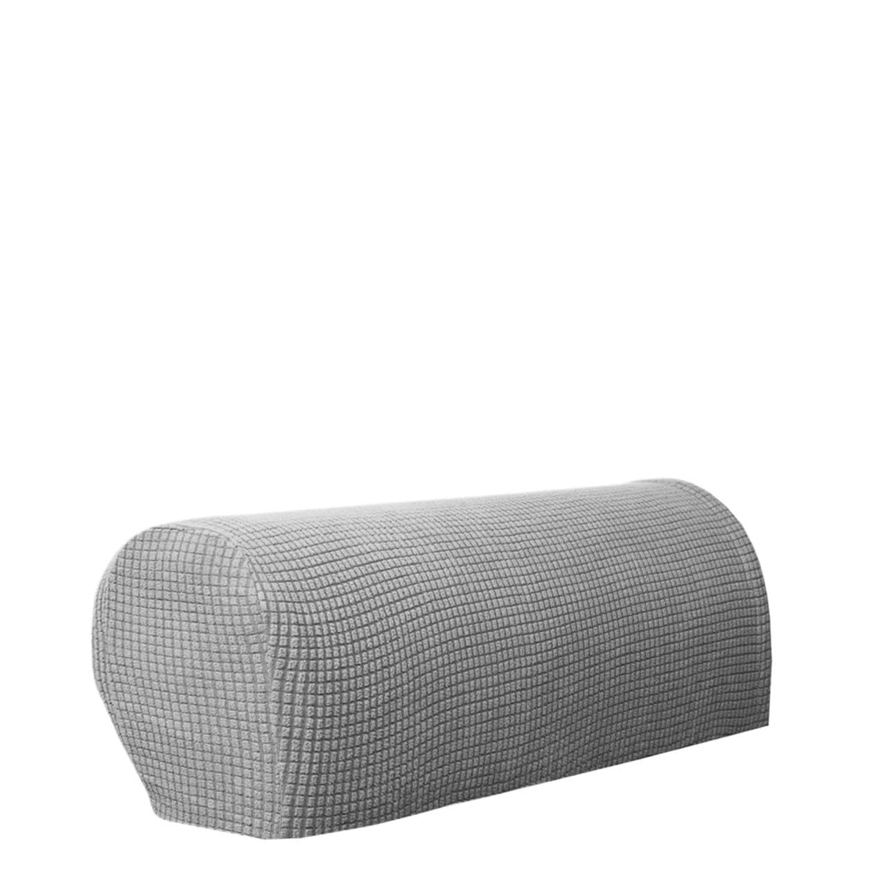 Zovloer Arm Chair Covers 3sets Fit Stretch Stretchy Couch Arm Protector Fleece Sofa Armrest Covers Chair For Recliner Armchairs Sofas Couch(Light grey)
