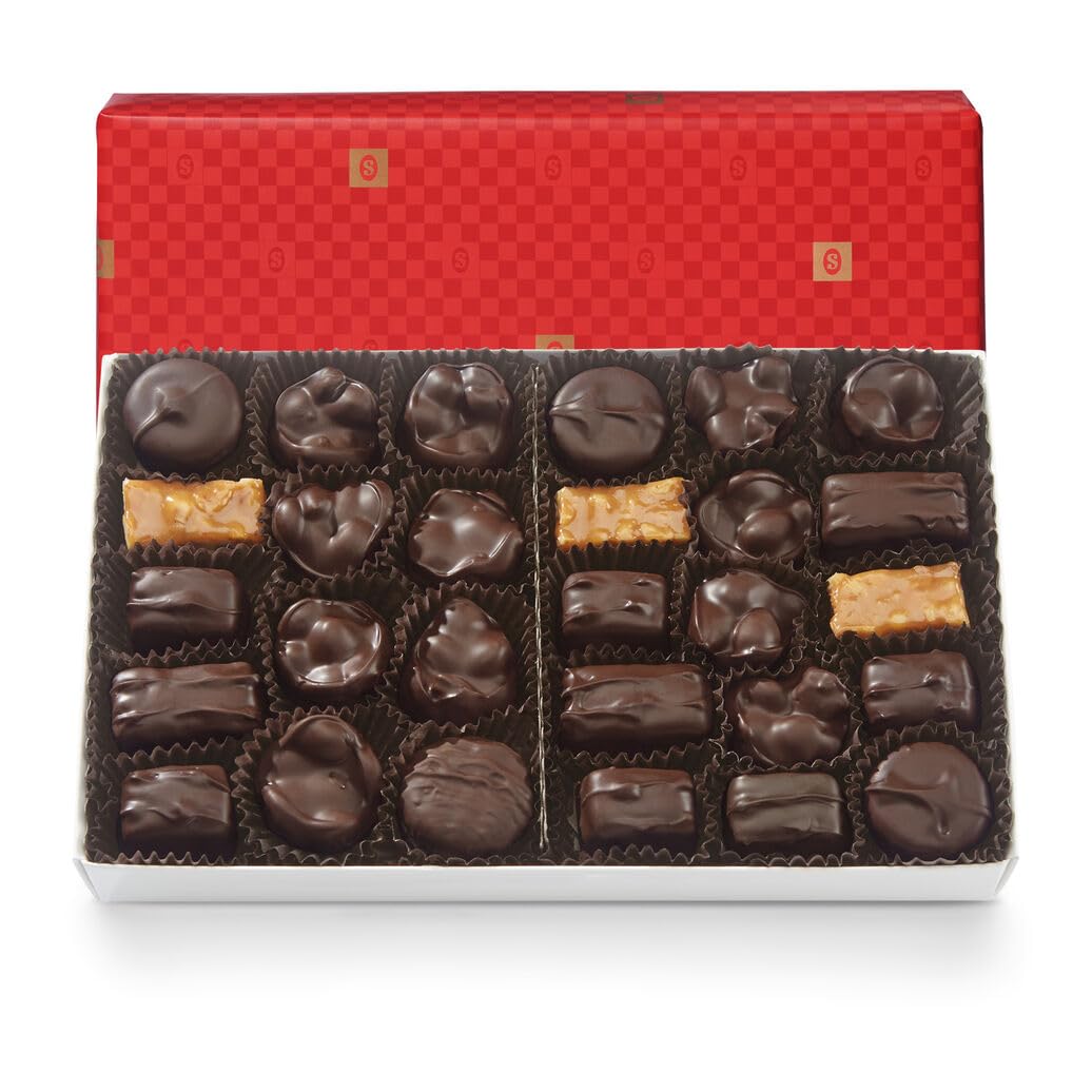See's Candies 1 lb Dark Chocolate Nuts & Chews in Holiday Wrap