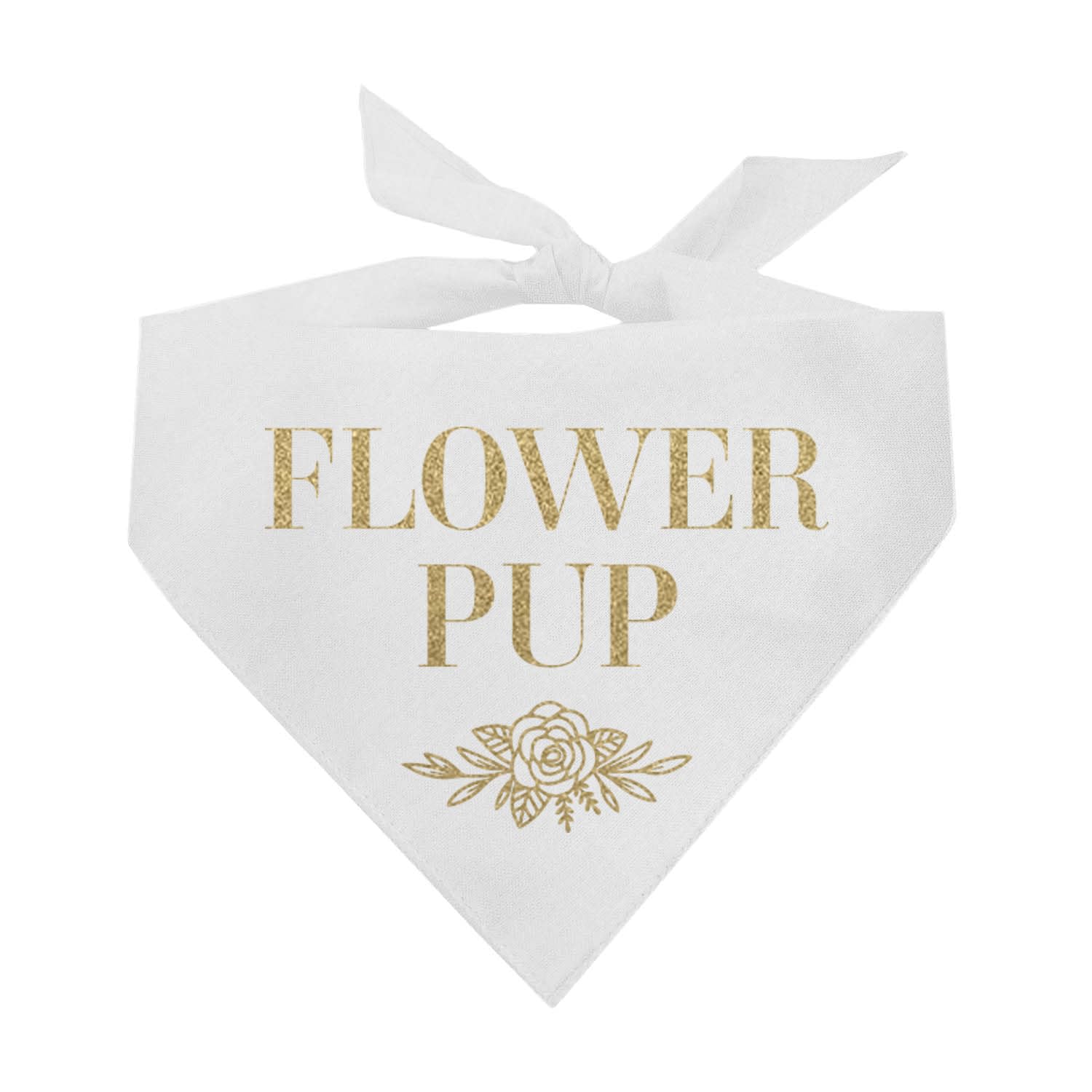 Flower Pup Flower Girl Bridal Party Wedding Dog Bandana (White OS 766)