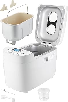 UNOLD 68520 Backmeister Big White for up to 1500 g Bread with 15 Programs for Gluten-Free Bread Timer Function Retaining Function LCD Display White