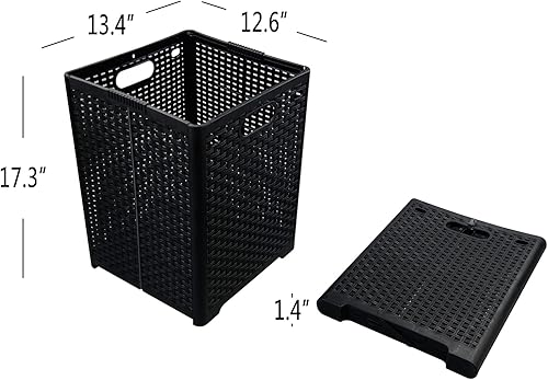 Miniatura 2 de Cesta de lavandería plegable de plástico de 42 litros, cesta de lavandería de plástico para toallas y ropa húmeda, 2 paquetes