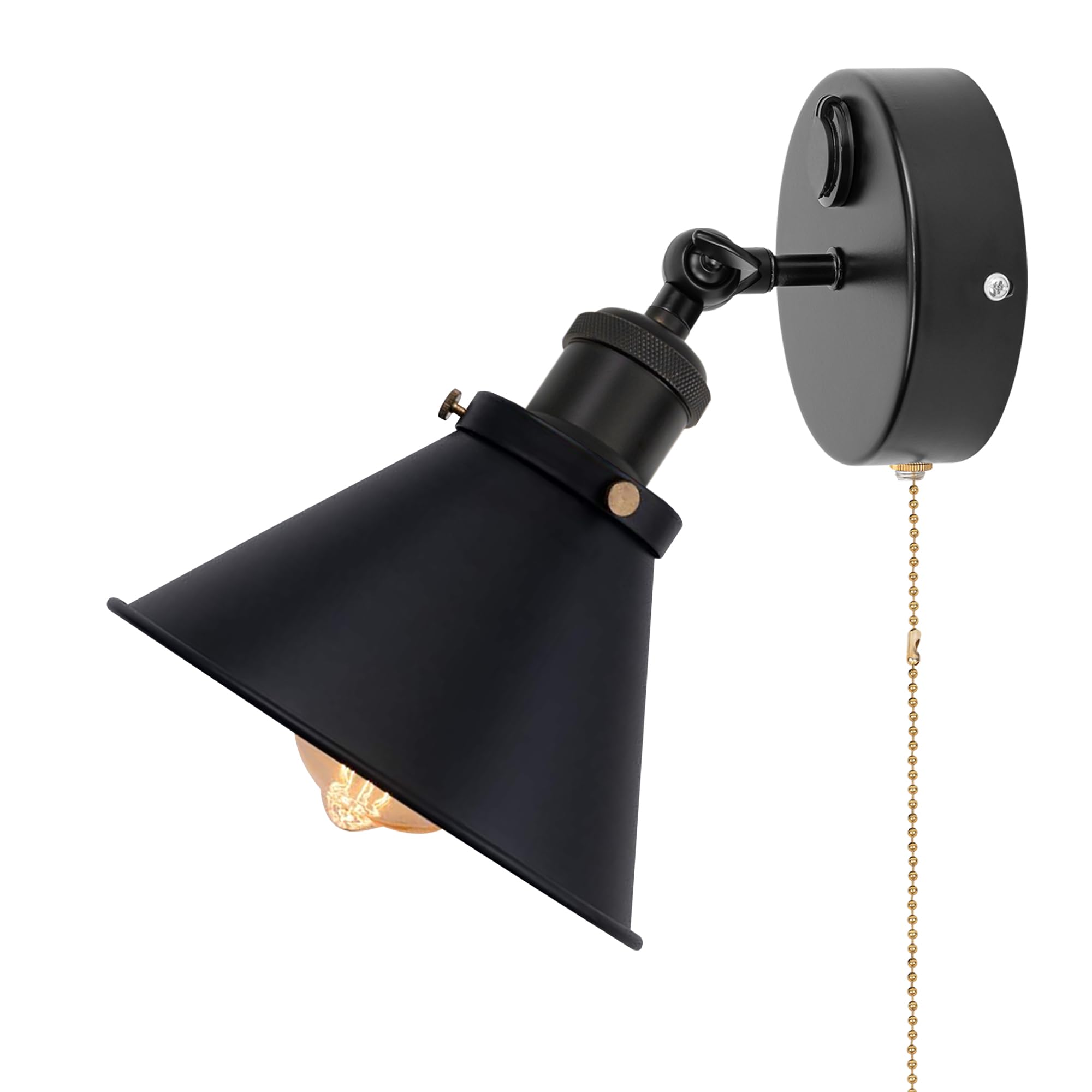 Kiven 12V LED Interior Lights with USB Port,RV Reading Lamp with Pull Chain Switch,4W Modern Wall Sconce Adjustable Warm White for RV Caravans Boats, Hard-Wired Surface Mount DZ0146