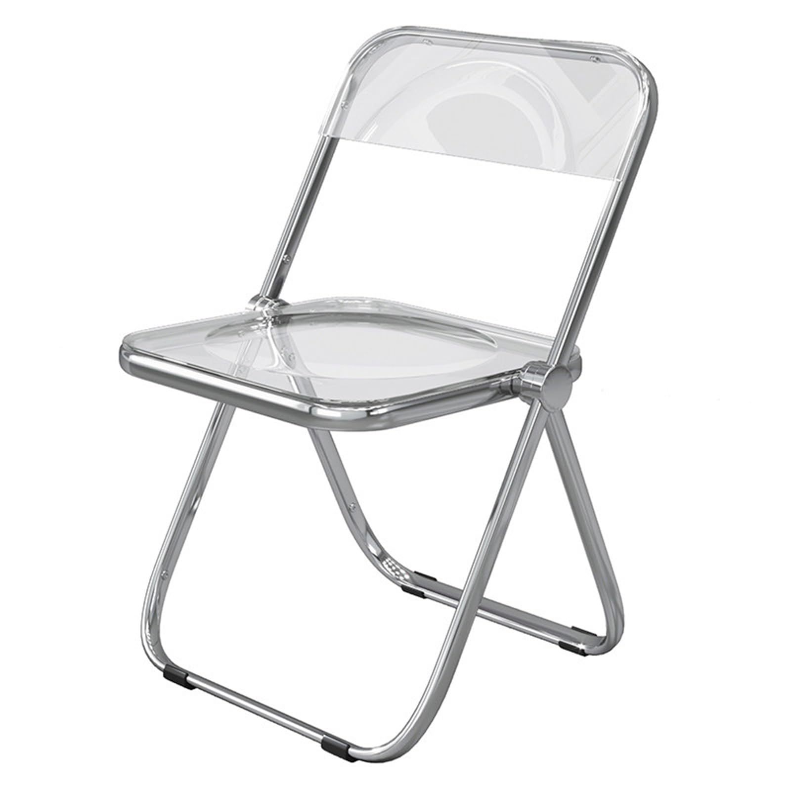 Xalteafe Modern Acrylic Folding Chairs Transparent Clear,Foldable Transparent Clear Lucite Chairs,Metal Frame,Quiet And Anti-Slip,Not Easily Deformed,For Creating Additional Seating
