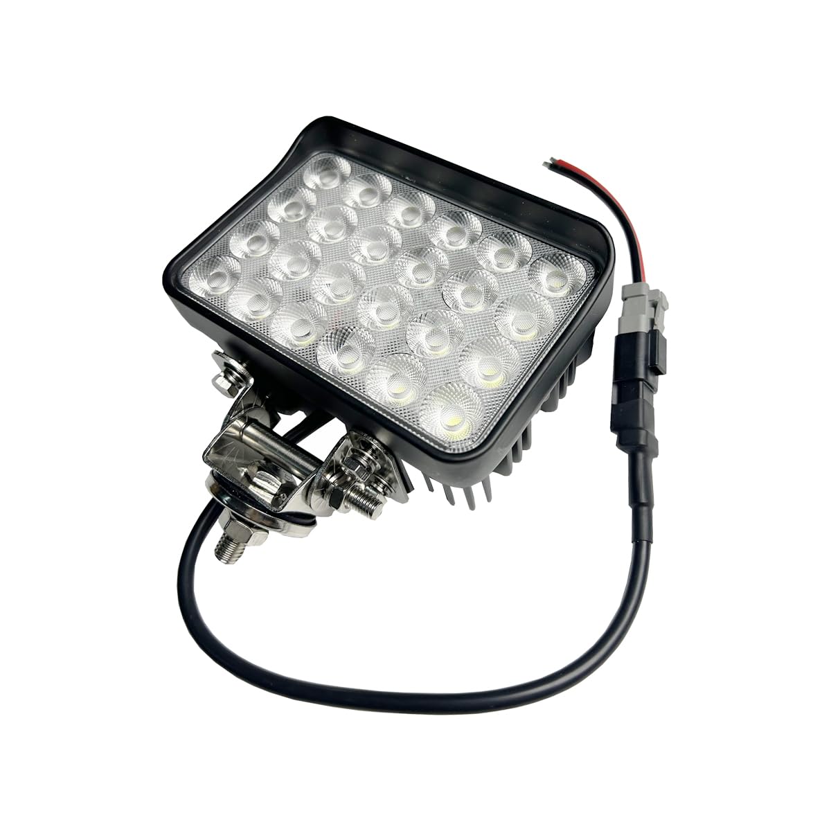 4x6 Inch LED Fog Work Flood Lights Pods, Tractor Auxiliary Headlights, Rectangular Flood Beam, 12V/24V DC 6000K Cool-White with DT Connector, Aluminum Housing, for Truck Trailer, 2 Pack
