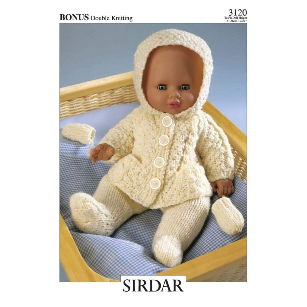 Sirdar Bonus Double Knitting Doll's Outfit Knitting Pattern 3120