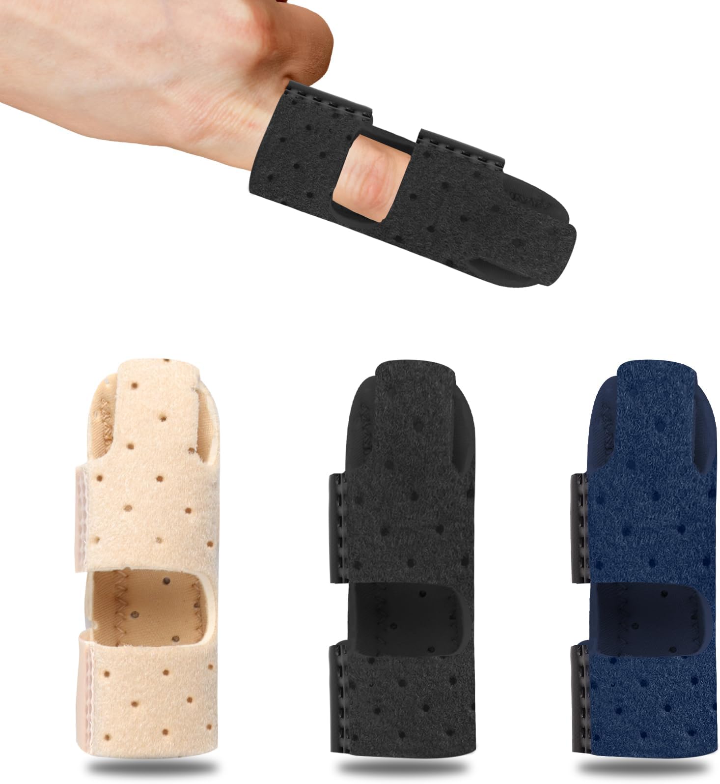 BLMHTWO 3 Pcs Finger Splints Adjustable Trigger Finger Splint Support Brace for Immobilization Best Fit for All Fingers