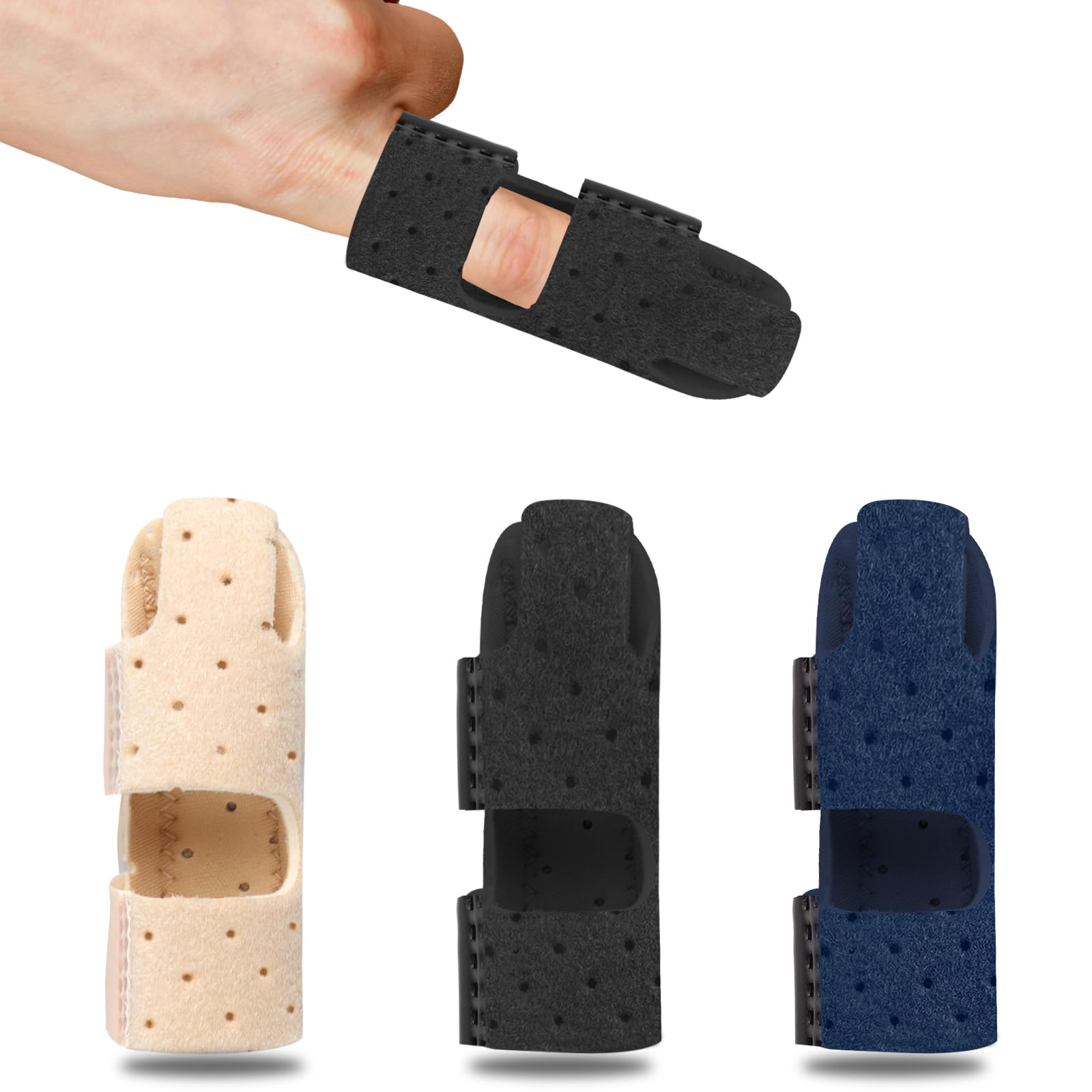 BLMHTWO 3 Pcs Finger Splints Adjustable Trigger Finger Splint Support Brace for Immobilization Best Fit for All Fingers