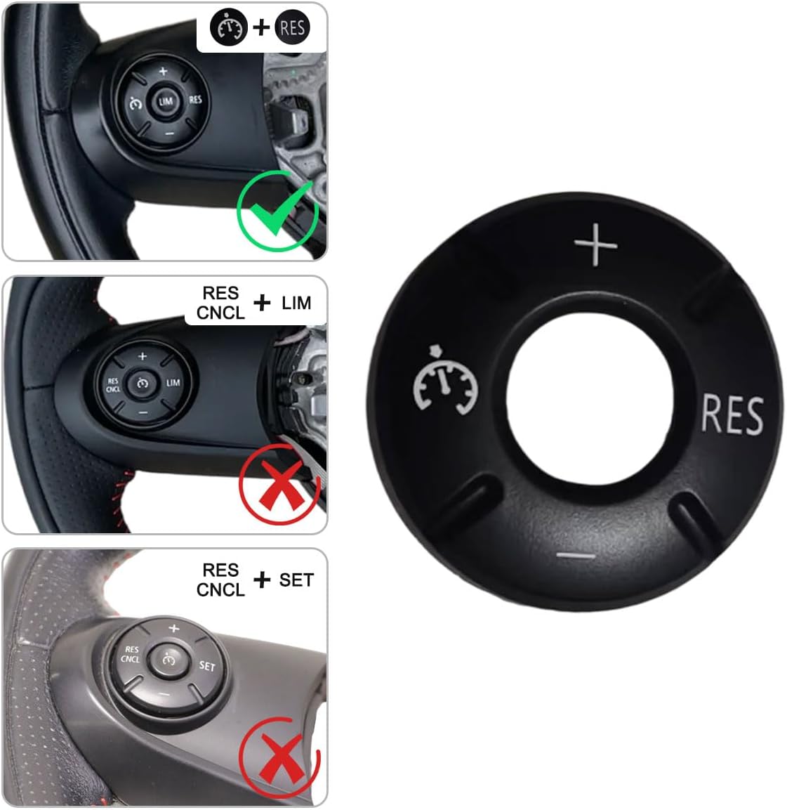 Steering Wheel Multifunction Switch Cruise Control Button Cover fits for Mini Cooper F54 F55 F56 F57 F60 2016-2022 (Cruise Control Button Cover)