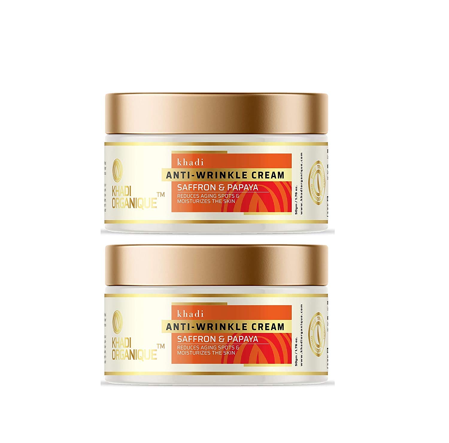 Face massage saffron pappaya anti wrinkle cream (Pack of 2X50Gm natural chemical free anti wrinkle cream)