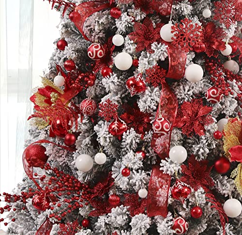 Jorysics 100Ct Assorted Christmas Ball Ornaments Set,Shatterproof Seasonal Christmas Tree Decorations With Reusable Gift Package For Xmas Holiday Wedding Party And Home Decor thumb #6