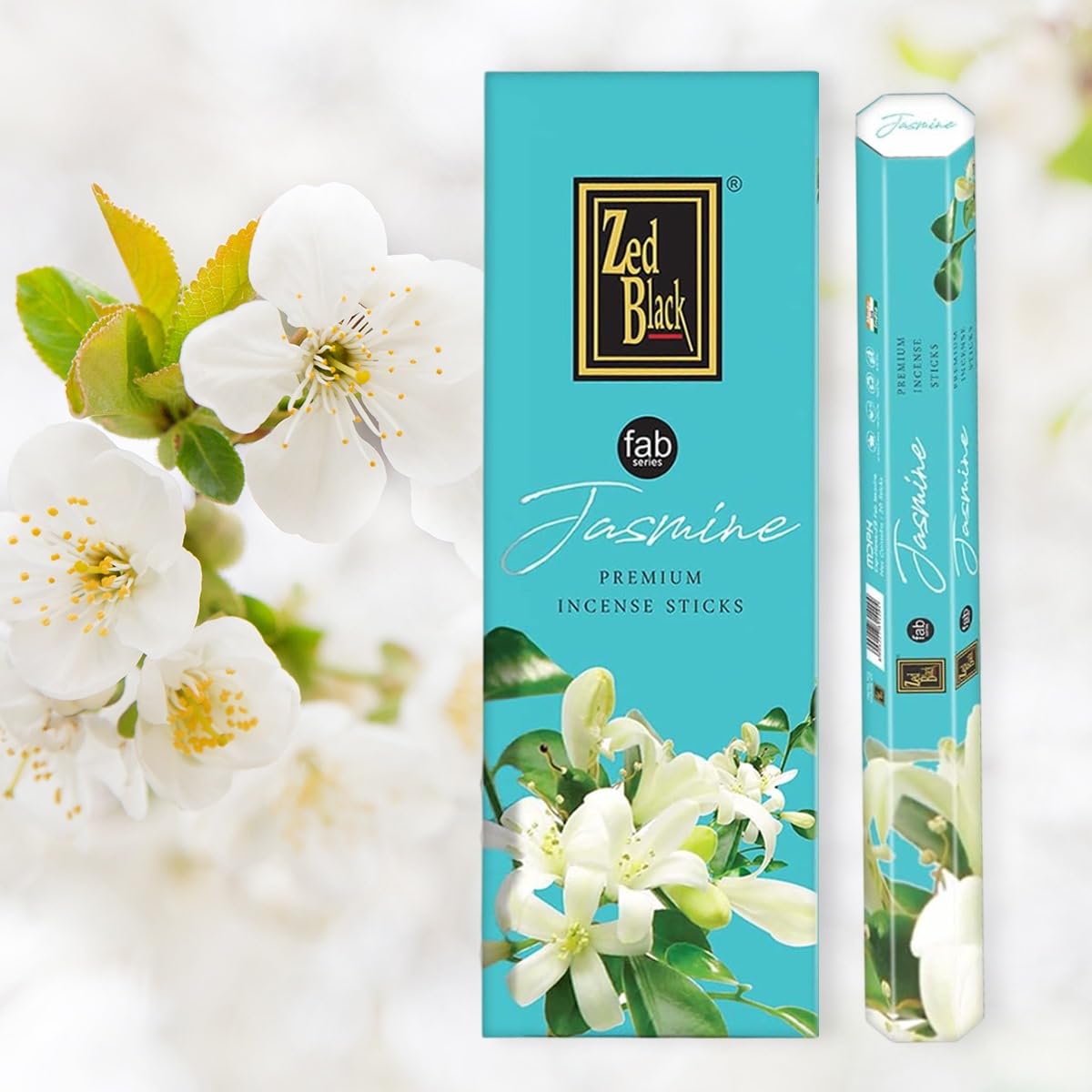 Jasmine Incense Sticks - 120 Count | Natural Hand-Rolled Floral Incense for Aromatherapy, Meditation, Prayer & Spiritual Cleansing | Soothing Aroma for Home & Office | Zed Black