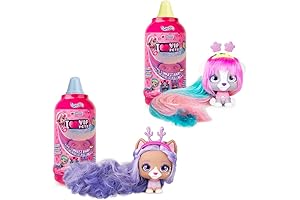 VIP Pets Exclusive Glitter Series Surprise Hair Reveal Dolls 2-Pack (Moose + Fudge)
