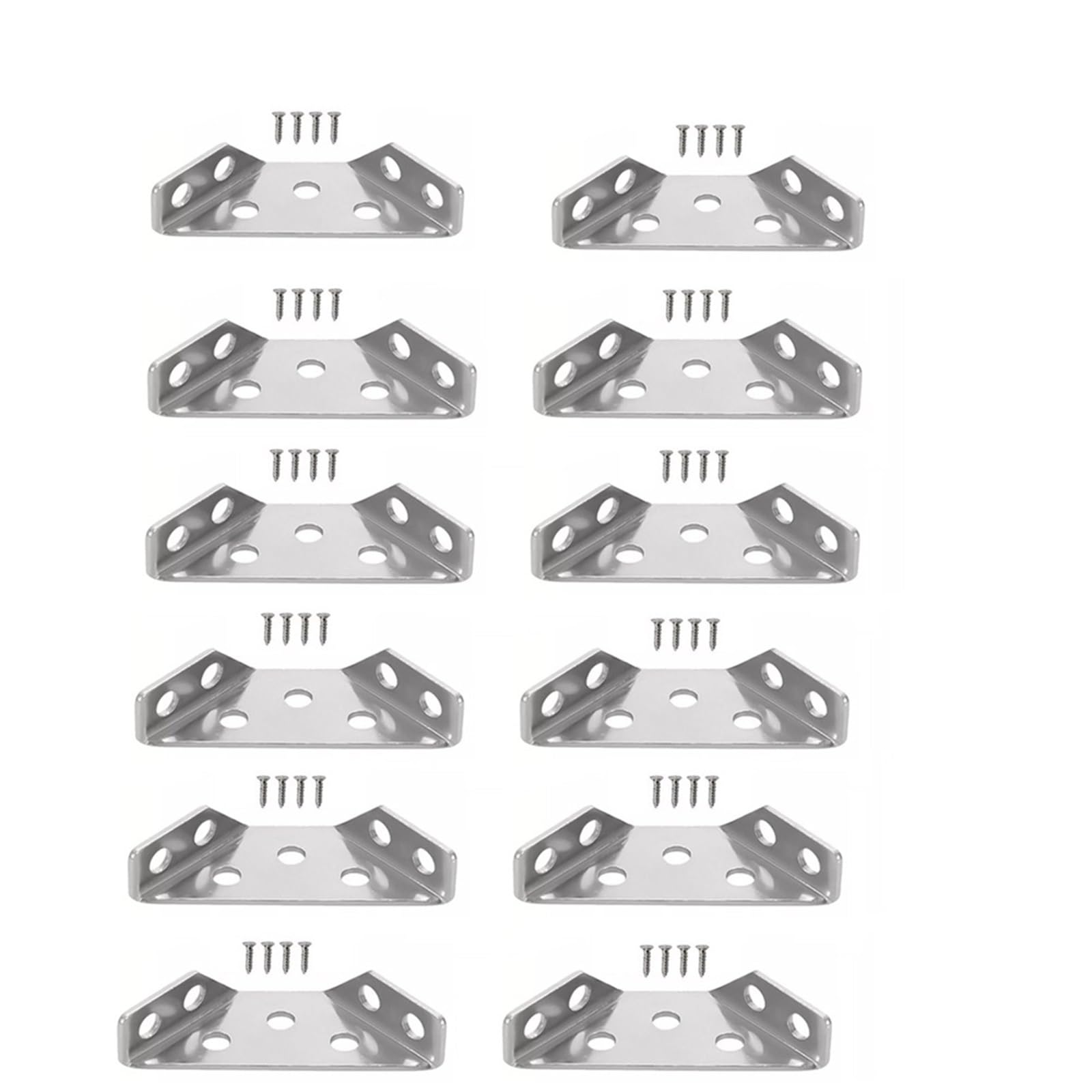 Staffe angolari universali per mobili, in acciaio inox, 12 pezzi, connettore angolare per mensole e armadietti, telaio di fissaggio, staffa angolare con vite