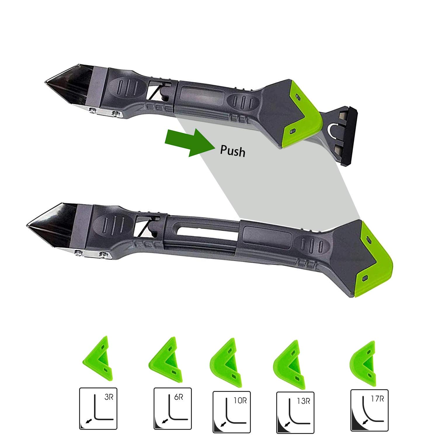 Strumento Calafataggio 5-in-1 - Per Rimuovere E Applicare Silicone, Con 6 Cuscinetti Intercambiabili, Spatola E Raschietto - Foto 9