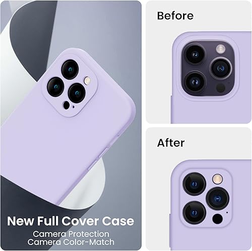 Miniatura 3 de FireNova Funda para iPhone 14 Pro Max, funda de silicona mejorada protección de cámara con 2 protectores de pantalla, forro interior de microfibra