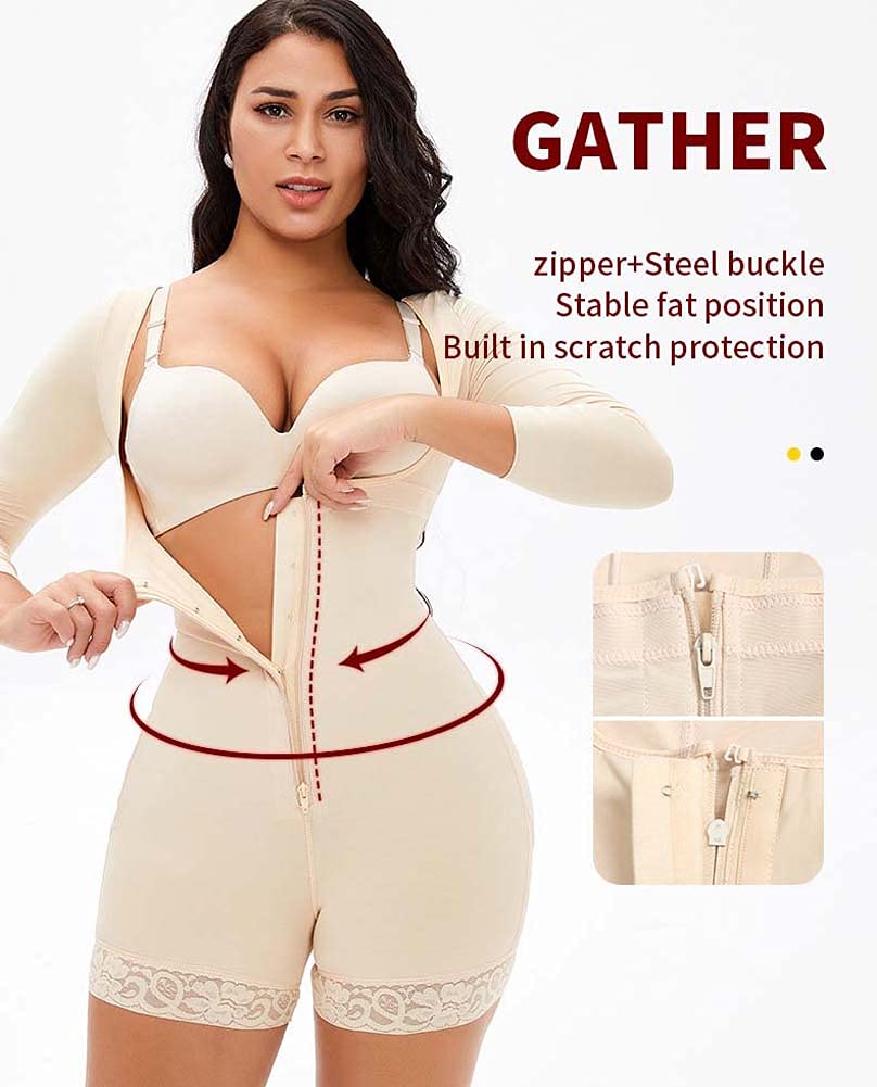 XYNSNDB Body z długim rękawem dla kobiet Wyszczuplający brzuch Butt Lifter Plus Size Body wyszczuplają talię