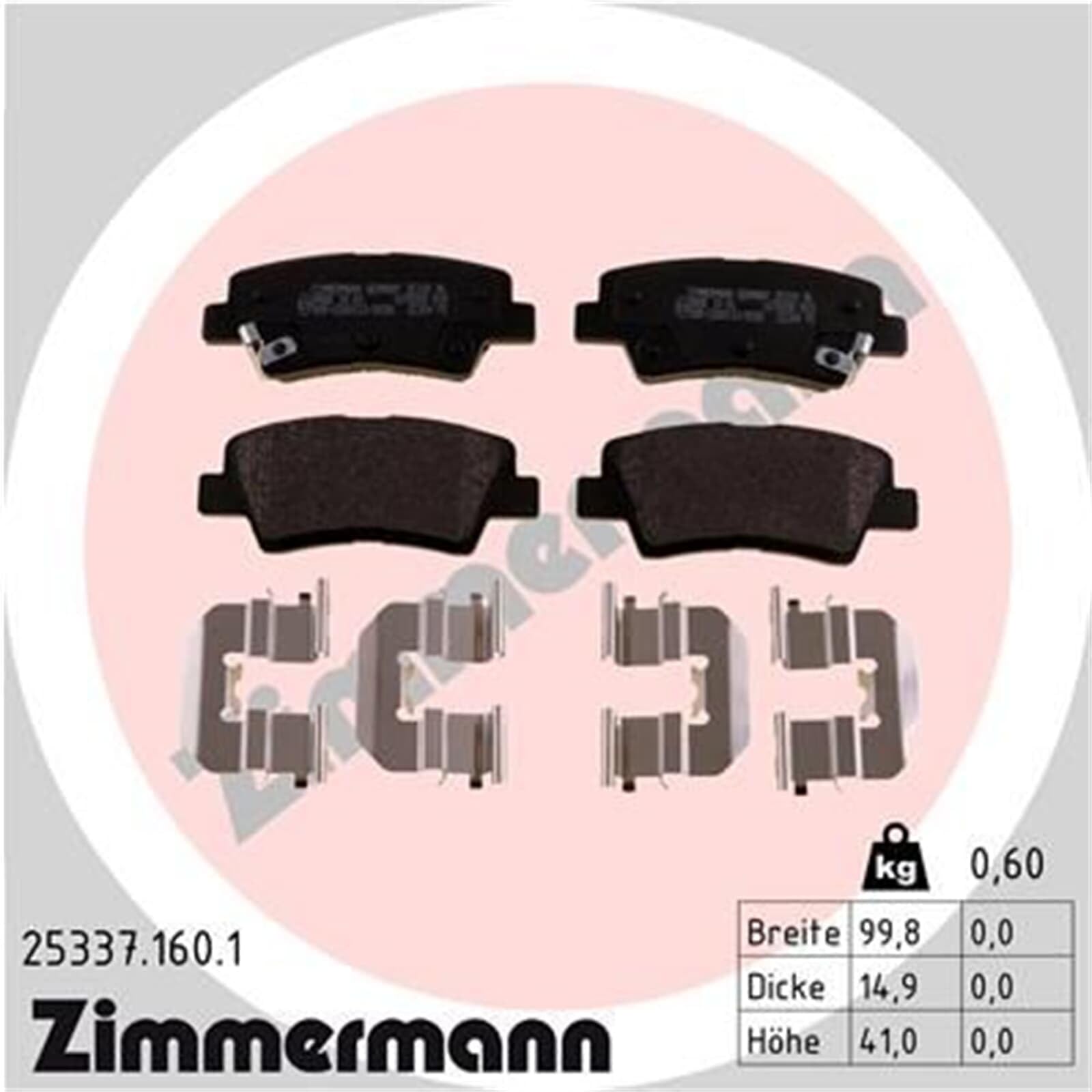 Zimmermann Bremsscheiben 284mm + Beläge hinten | 320.3814.20 + 25337.160.1 Kompatibel mit Ceed (cd),ceed Sportswagon (cd),proceed (cd),xceed (cd)