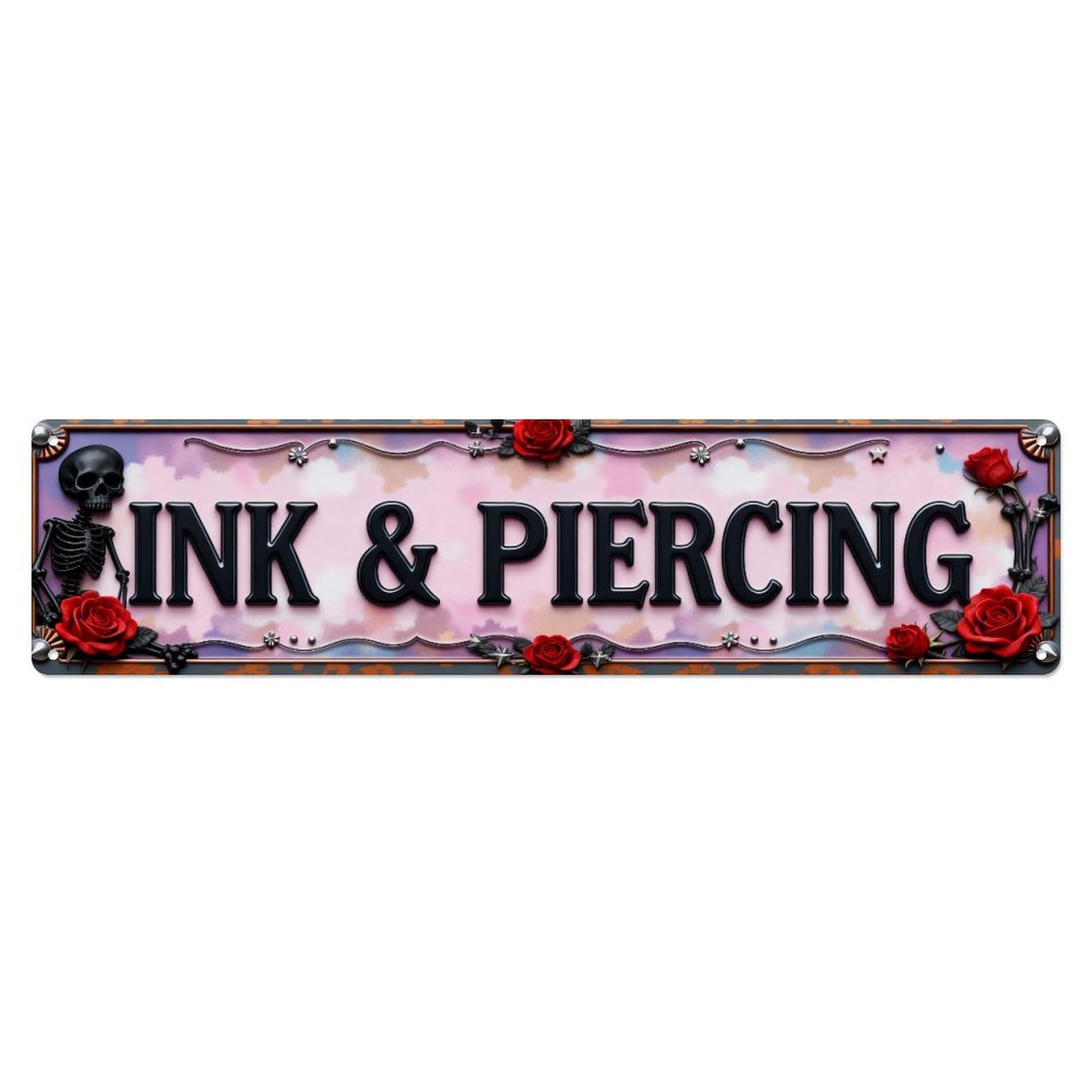 Ink And Piercing Sign Metal Tin Sign Plaque