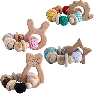 Toyvian 4 Peças Pulseira De Mordedor Brinquedos De Animais Mordedor Infantil Mordedor Molar Fio De Algodão Brinquedo De Mascar Bebê Mordedor De Bebê Brinquedo De Moagem Apaziguar Bebê