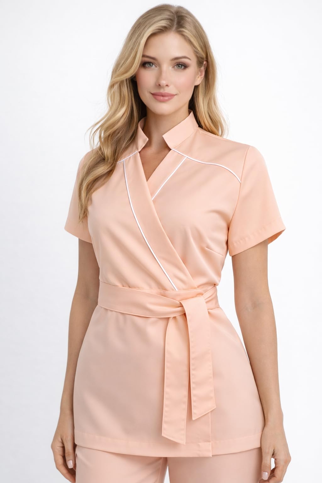 ART. PRS01 Kimono Paris Divisa Professionale Estetista e Parrucchiere – Premium Luxury, Tessuto Elasticizzato No Stiro, Resistente ai Lavaggi
