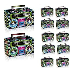 WANGCL 12 Stuks 80s Party Gunst Dozen Retro Radio Decoraties Tafel Centerpieces voor 1980 Thema Hip Hop Muziek…