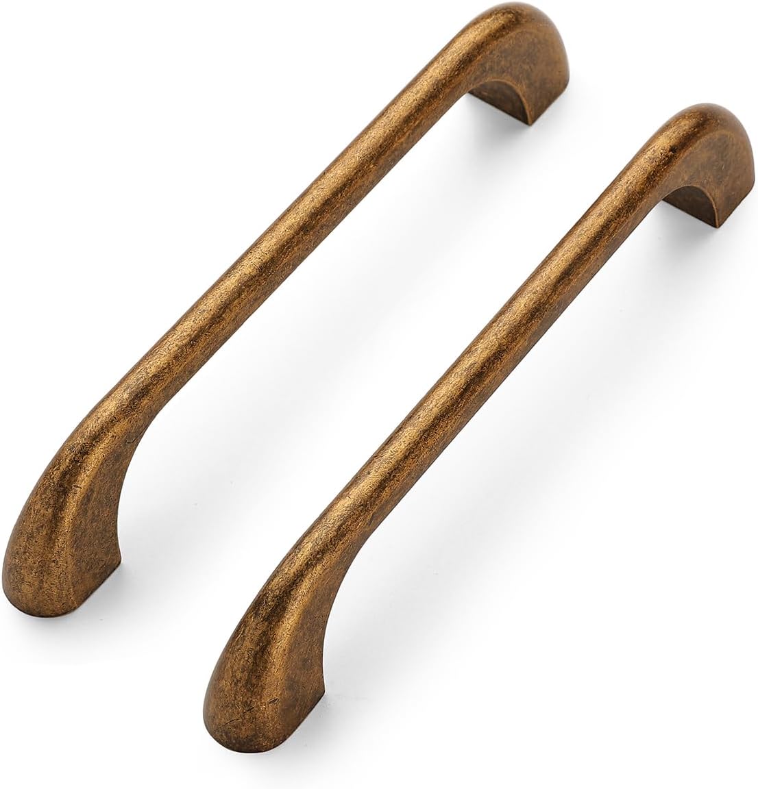 HARPOON 10 Pack Modern Drawer Handle Wardrobe, Kitchen Bar Cabinet Pulls Hardware, 5 Inch Hole Center, Antique Brass