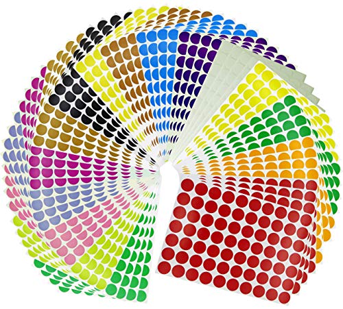 Étiquettes de codage couleur amovibles autocollantes rondes 16 teintes 4A