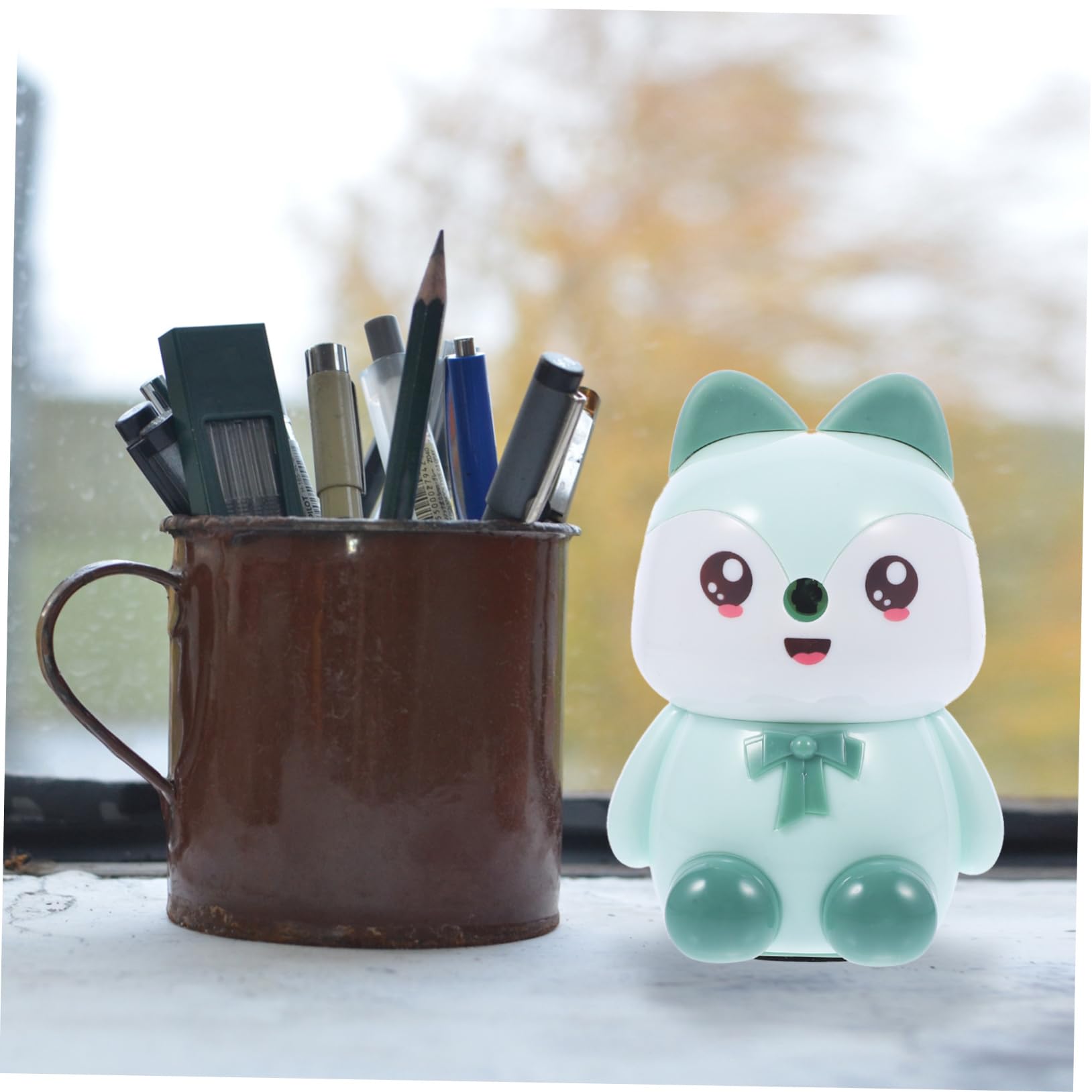 Gadpiparty 5 Stück Bleistiftspitzer werkzeug Mini-Anspitzer für Bleistifte Schüler kleine manuelle Schulmaterial für ein Mädchen Handspitzer Plastik Green