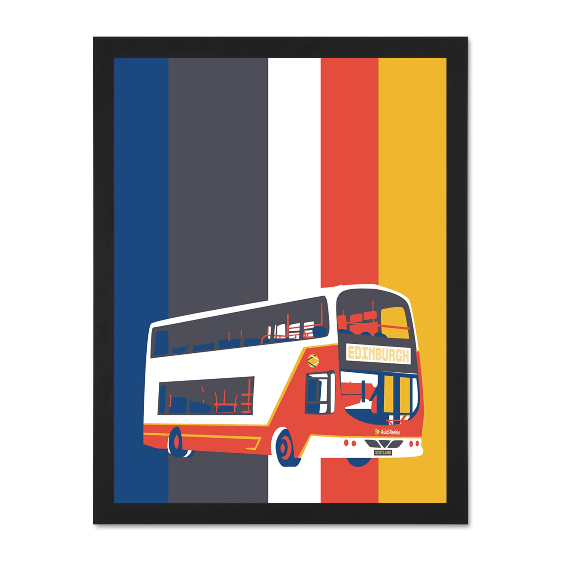 Wee Blue Coo Edinburgh Transport Bus 18x24 Large Framed Art Print Poster Wall Decor 18x24 inch