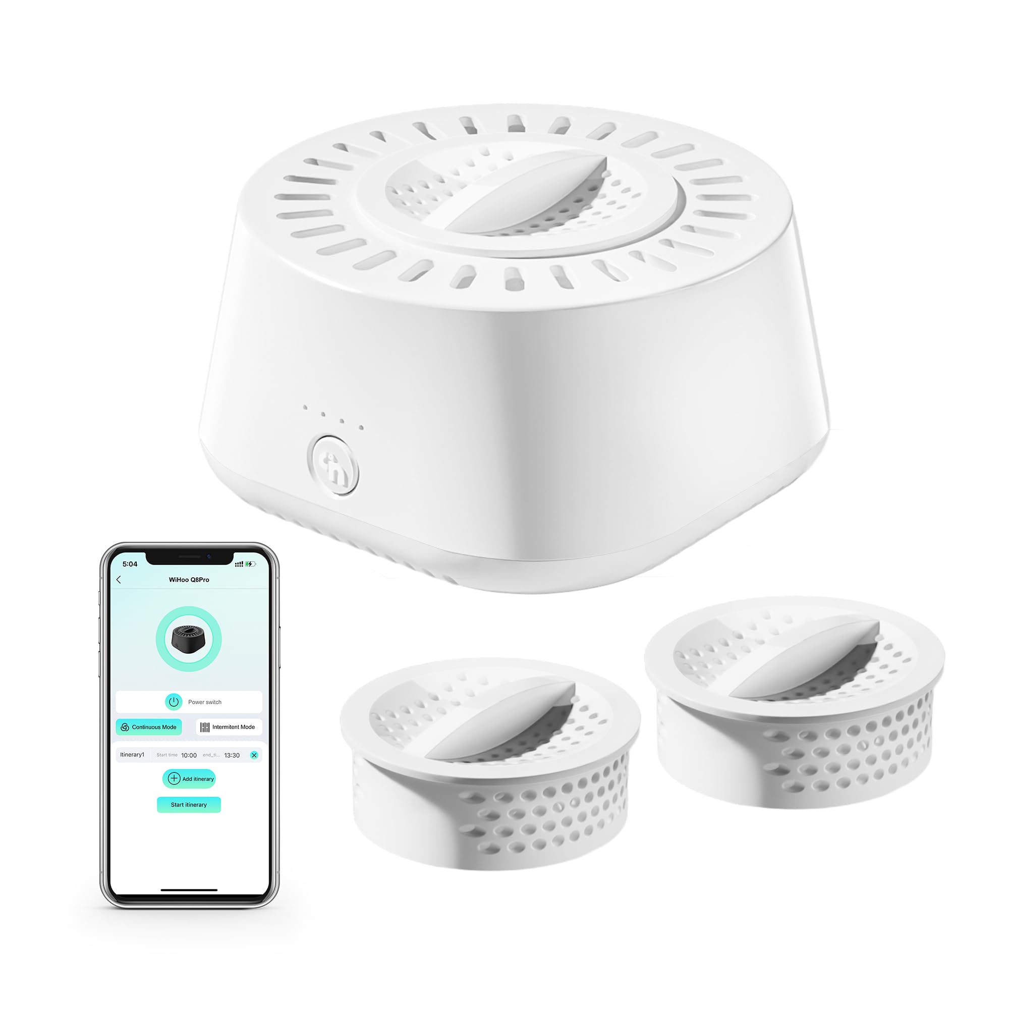 WEGAAromatherapy Diffuser Rechargeable with Bluetooth APP Control,Timer and Auto-Off Safety,Portable Aromatherapy Air Diffuser for Home Office Bedroom (Lavender Fragranc, White)