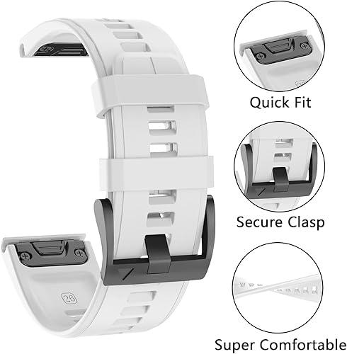 Miniatura 3 de Correa de silicona compatible con Garmin Fenix 5X Watch Band de 1.024 in de fácil instalación para Garmin Fenix 5X PlusFenix 6XFenix 6X ProFenix