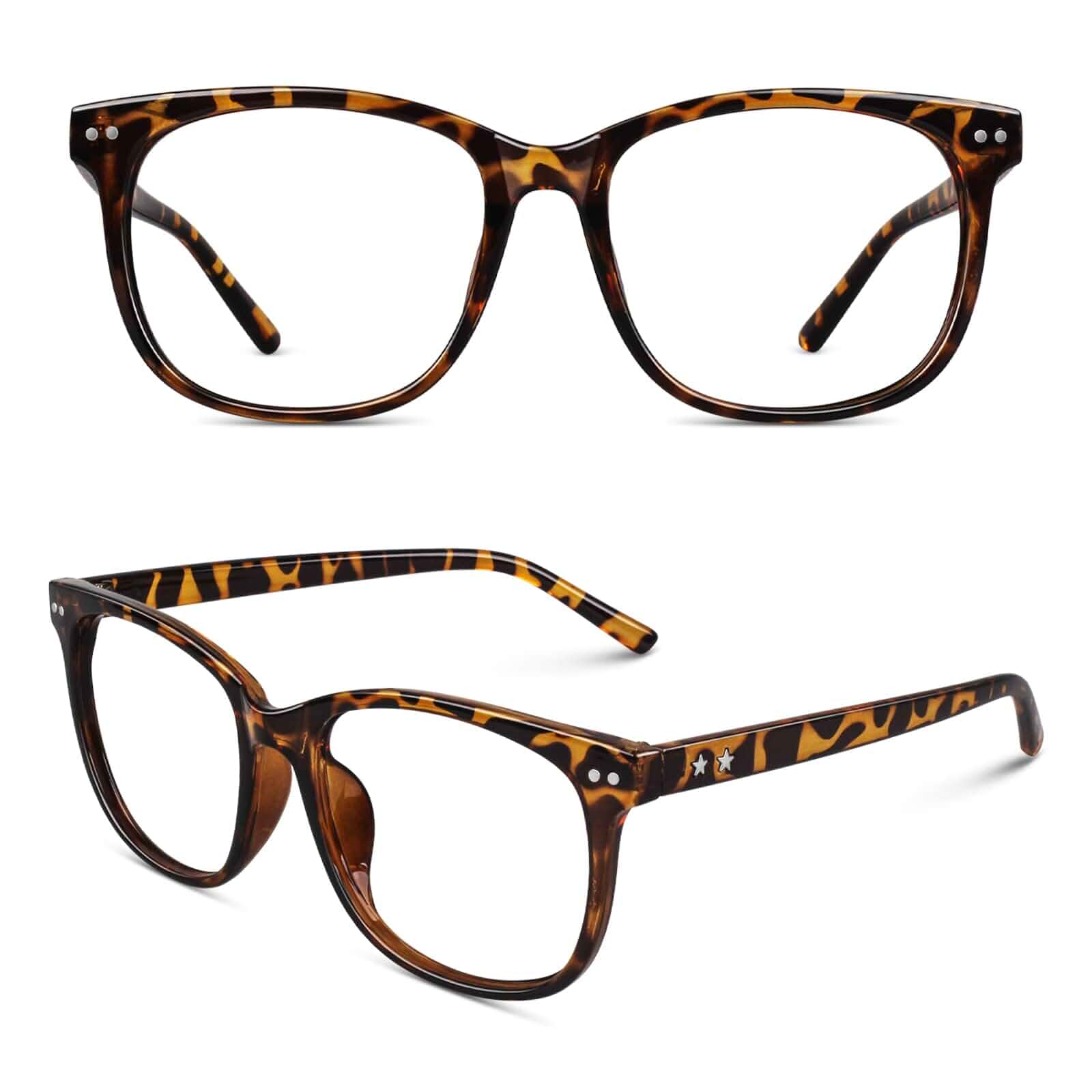 CGID Fake Glasses Clear Lens Non-Prescription Retro Oversized Frame UV400 Protection Men Women CN81