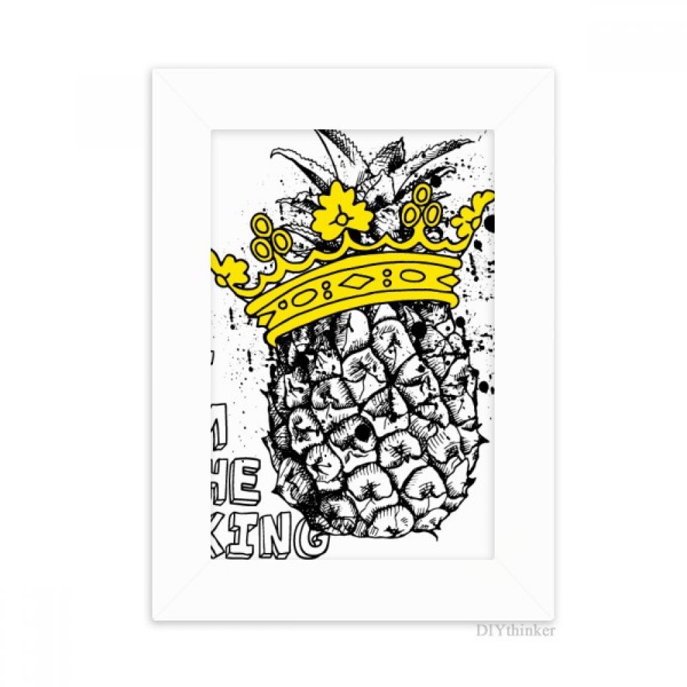 Cadre photo de bureau motif ananas blanc art moderne multicolore pour photo 4x6
