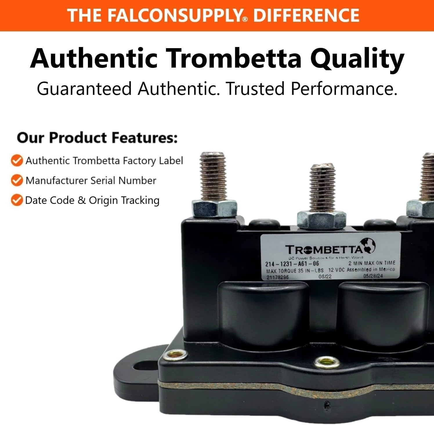 Genuine Trombetta 12V Winch Motor Solenoid Switch Kit for Lippert LCI 118246 & Keystone RV Camper Leveling Systems & Slide-Outs, Hydraulic Pump, Dual-Polarity Reversing, 214-1231-A61-06