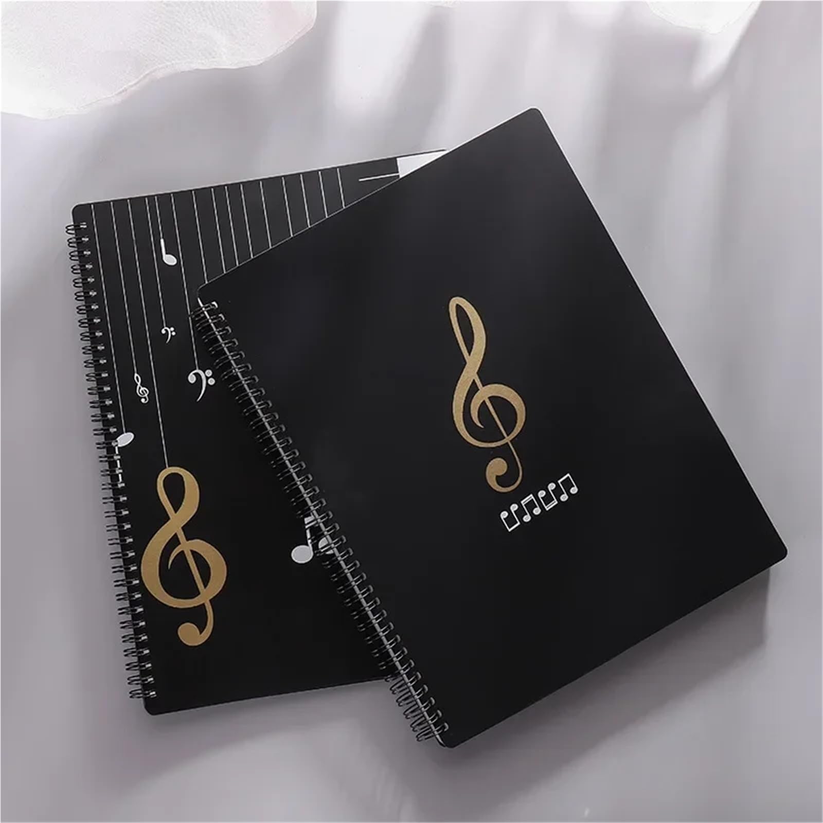 Carpeta de partituras música A4 transparente multicapa para Partituras, Archivos(Black A 50pages)