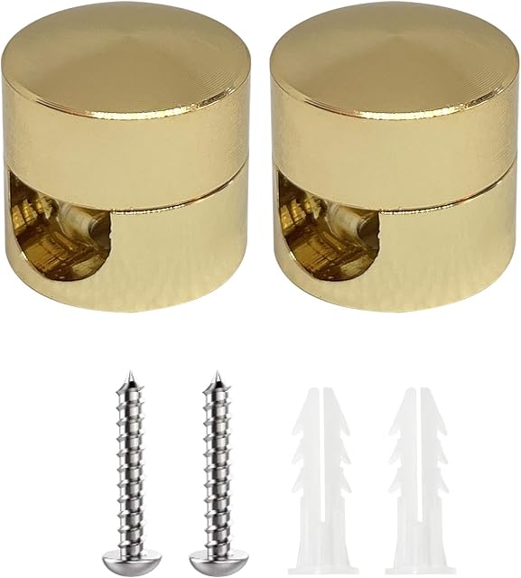 smartect Aluminium Wall and Ceiling Pins [2 Pieces, Gold] Cable Decentralizer with Wall Plugs and Screws Included, Ceiling Light Hook for Your DIY Project