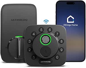 ULTRALOQ Bolt SE Smart Lock with Wi-Fi, Matter Over Thread, Works with Apple Home, Alexa, Google, Keyless Entry Deadbolt with Fingerprint ID, App, Keypad, Remote Control, 18 Months Battery