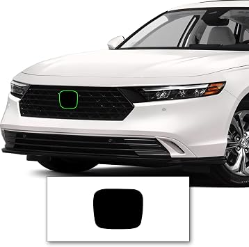 Pre-Cut Front Emblem Tint Compatible with Honda Accord LX, EX, EX-L, Sport, HYBRI 2023 | Precision Cut Stretchable PPF Vinyl Overlay Cover Wrap Pack of 2 Dark Smoke
