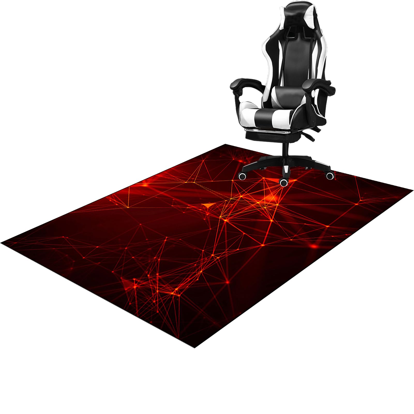 Qesjodfu Gaming Chair Mat for Hard Floors 90 x 120 cm, Floor Protection Mat for Hard Wood Tile Floors, Heavy Duty Office Chair Mats for Carpeted and Hardwood Floor, Non-slip Rectangle Desk Chair Mat