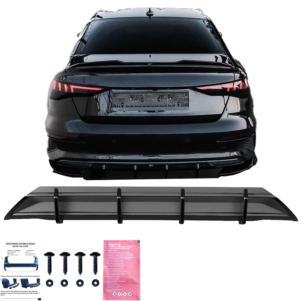 Heckdiffusor kompatibel mit Audi A3 8Y Limo/SB 2020–2024 Rear Valance