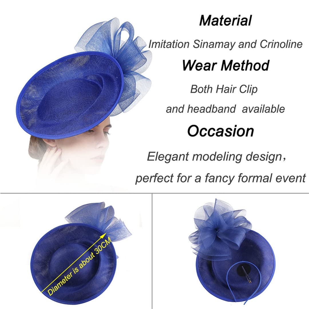 Lmtossey Fascinator - Cappelli in rete con motivo floreale, accessori per capelli da sposa