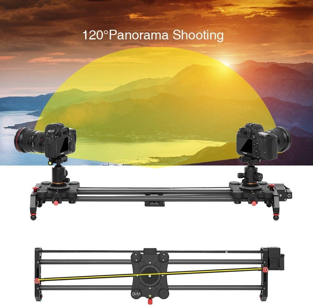 GVM Slider 80cm per Fotocamera Motorizzato, Slider Video da Fibra di Carbonio con Time-lapse, Tracking e Otturatore a 120° per Fotocamere DSLR Foto e Video DV, Binario per Carrello della Fotocamera