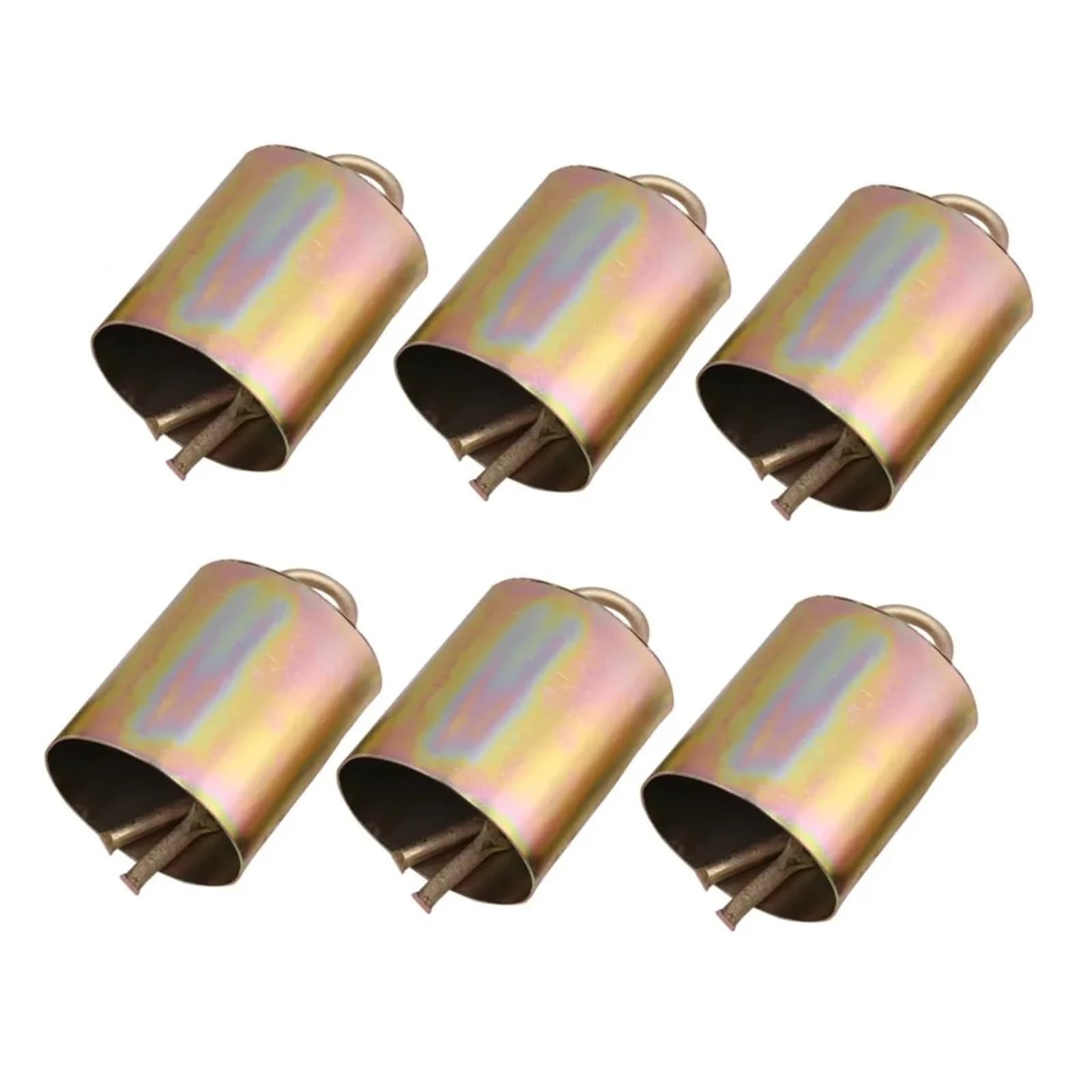 4 Pcs Livestock Grazing Bells for Cow Horse Sheep, Loud Galvanized Steel Bell